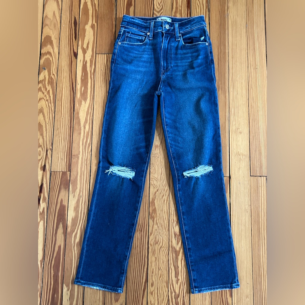 Paige Distressed Sarah Slim Crop Jeans Size 23